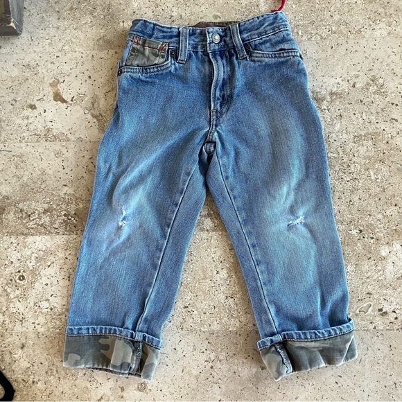 Vintage Little Boy Levi’s Cargo Jeans Embroidered Helicopter Camo Detailing (4) - Picture 2 of 12